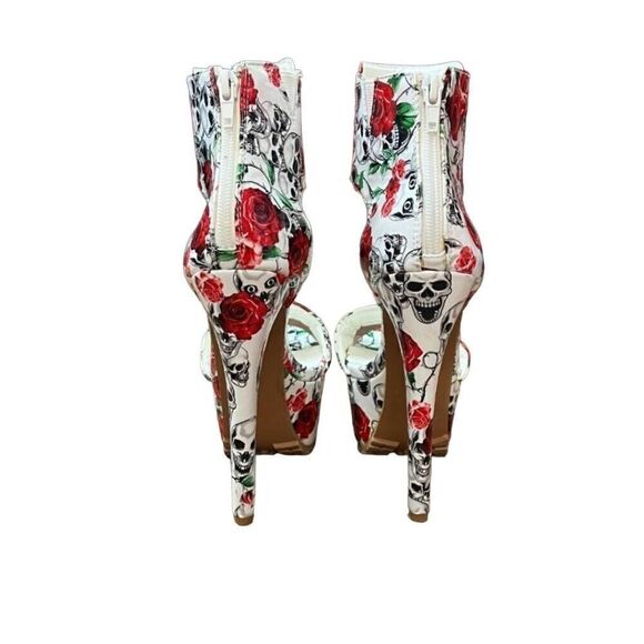 Ami Clubwear Skulls and Roses Platform Heels - Picture 8 of 8